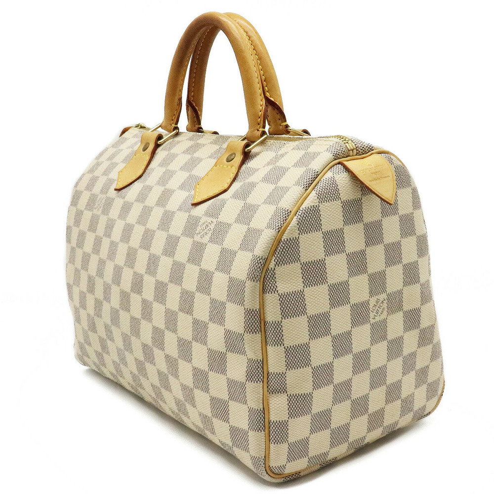 Louis Vuitton Speedy White Azur Bag Damier Handbag Boston White